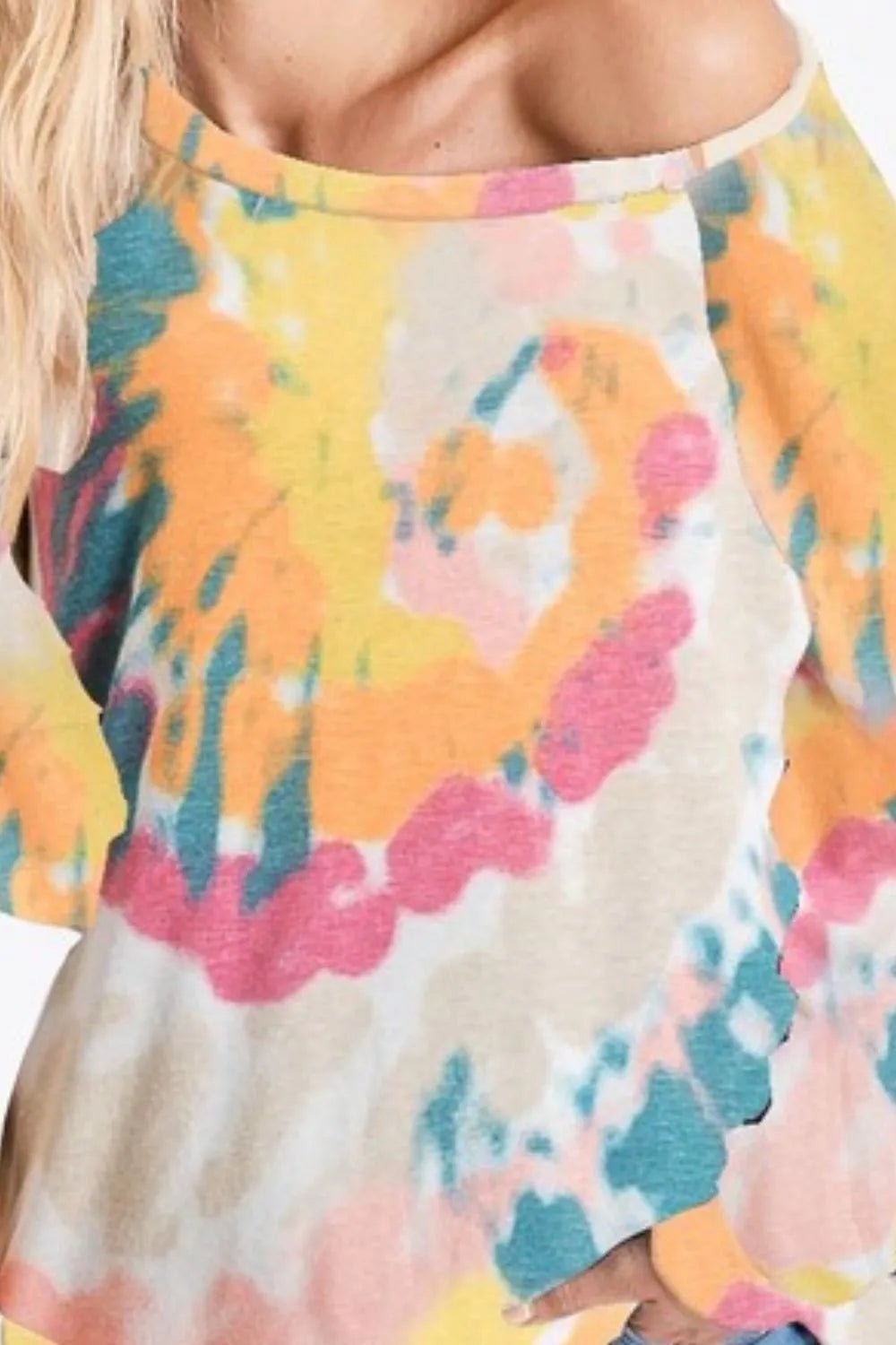 BiBi Tie Dye Print Knit Top - Cashmere Daisy