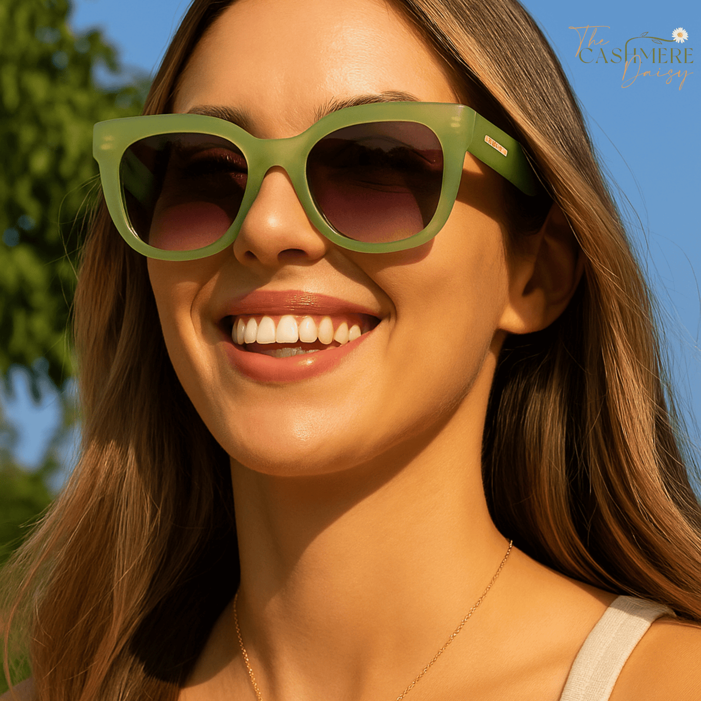 Bold Color Block Cat Eye Sunglasses - Cashmere Daisy