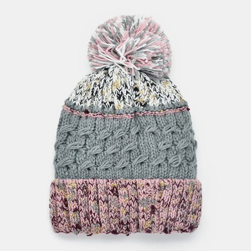 Contrast Thermal Hat with Pompom - Cashmere Daisy