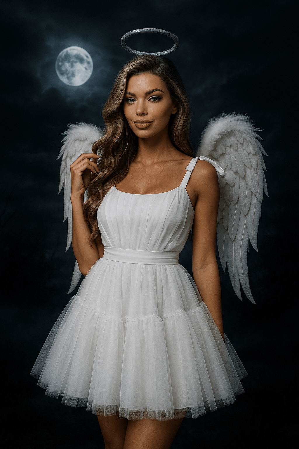 Heavenly White Angel - Inspired Dress (Costume Styling Shown – Dress Only) - Cashmere Daisy