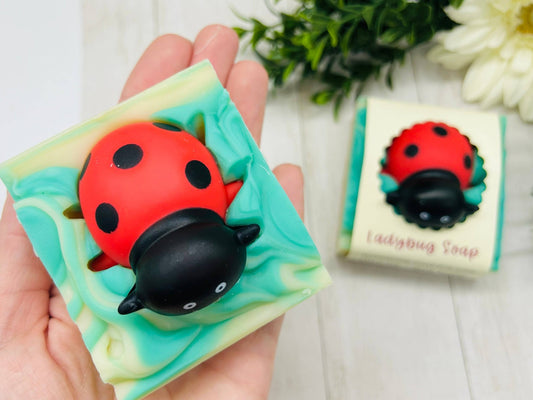 Ladybug Soap Bar – Vegan Cold Process Soap - Cashmere Daisy