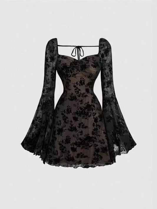 Limited Edition Lace Flare Sleeve Mini Dress – Only 17 Left! - Cashmere Daisy