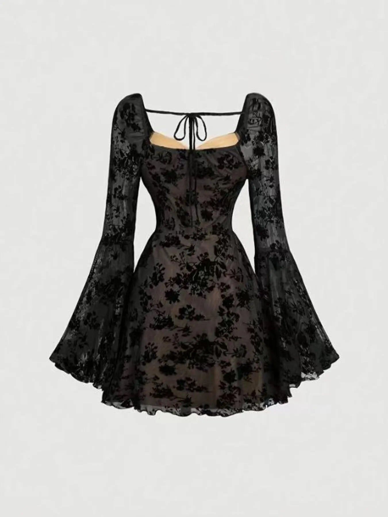 Limited Edition Lace Flare Sleeve Mini Dress – Only 17 Left! - Cashmere Daisy