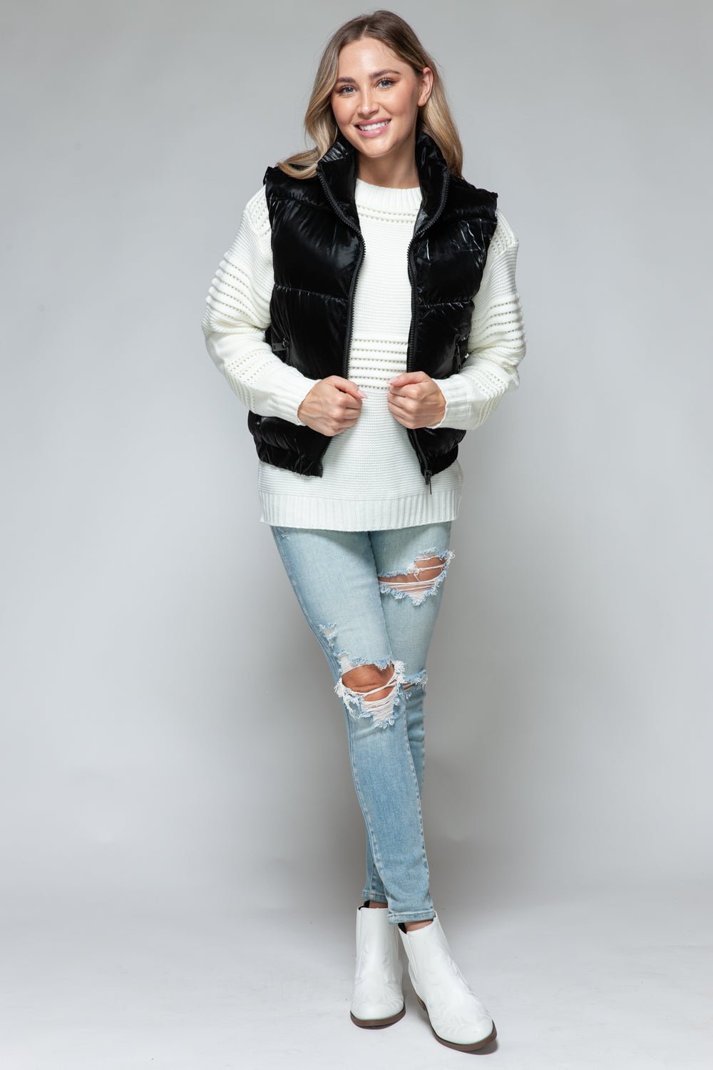 Snobbish Fine Fur Lining Quilted Vest - Cashmere Daisy