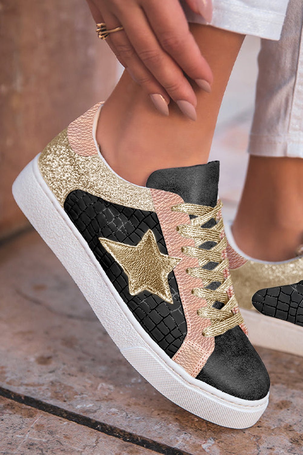 Starlight Shine Sneakers – Gold or Rose Gold - Cashmere Daisy