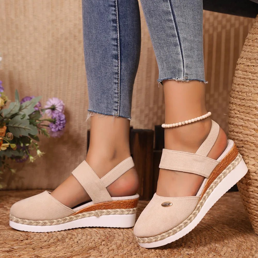 Velcro Platform Espadrille Sandals – Multiple Colors - Cashmere Daisy