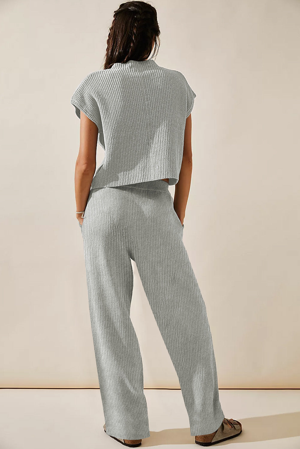 Knitted V Neck Sweater & Casual Pants Set | Cozy Fashion