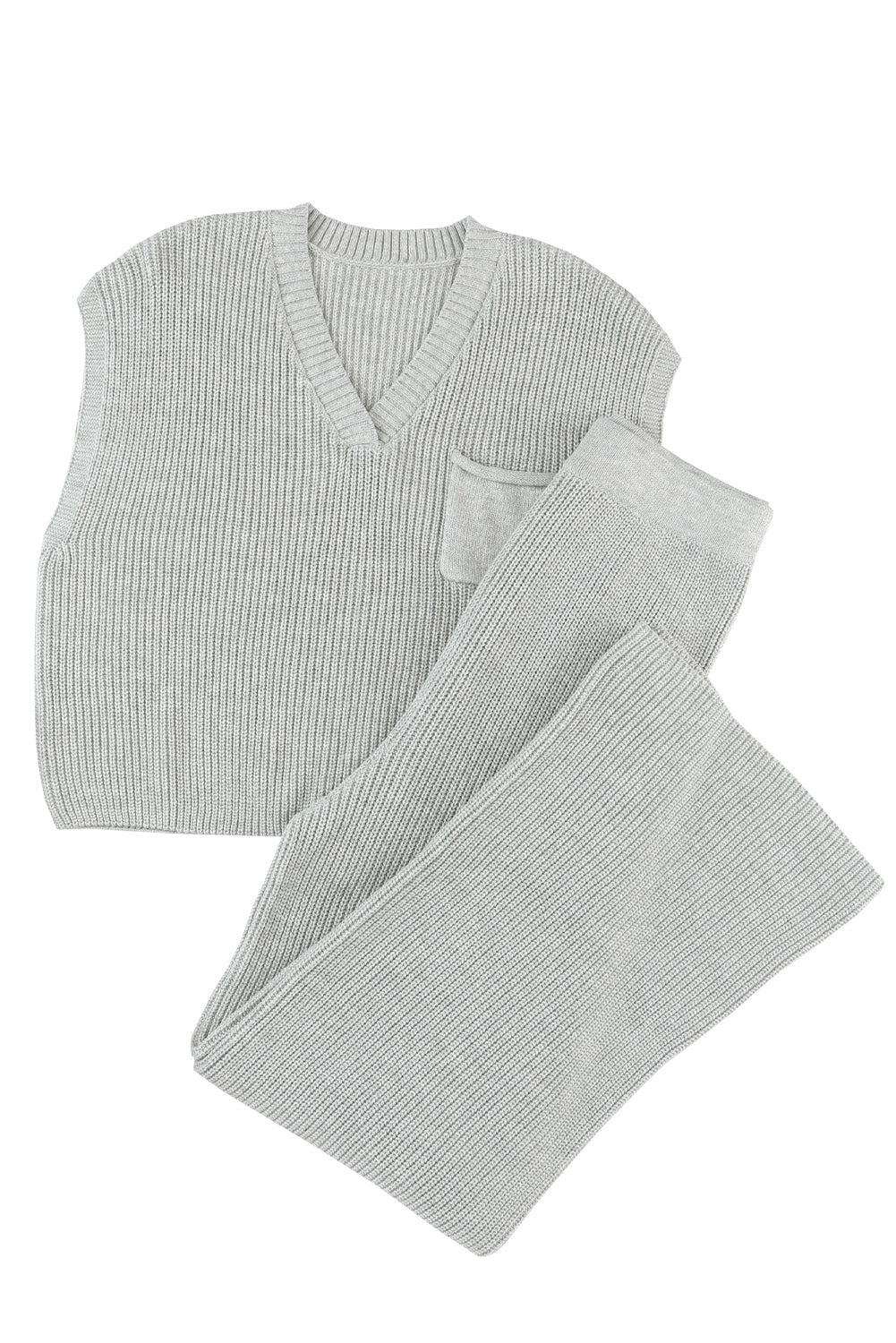 Knitted V Neck Sweater & Casual Pants Set | Cozy Fashion