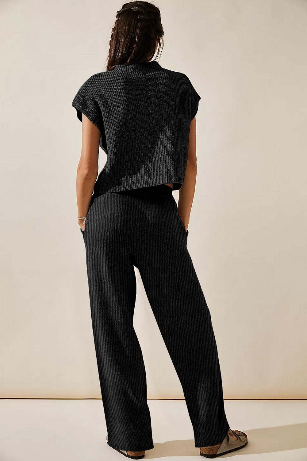 Knitted V Neck Sweater & Casual Pants Set | Cozy Fashion