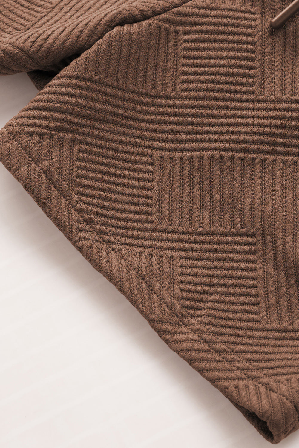 Textured Long Sleeve Top & Drawstring Shorts Set | Sophisticated Loungewear