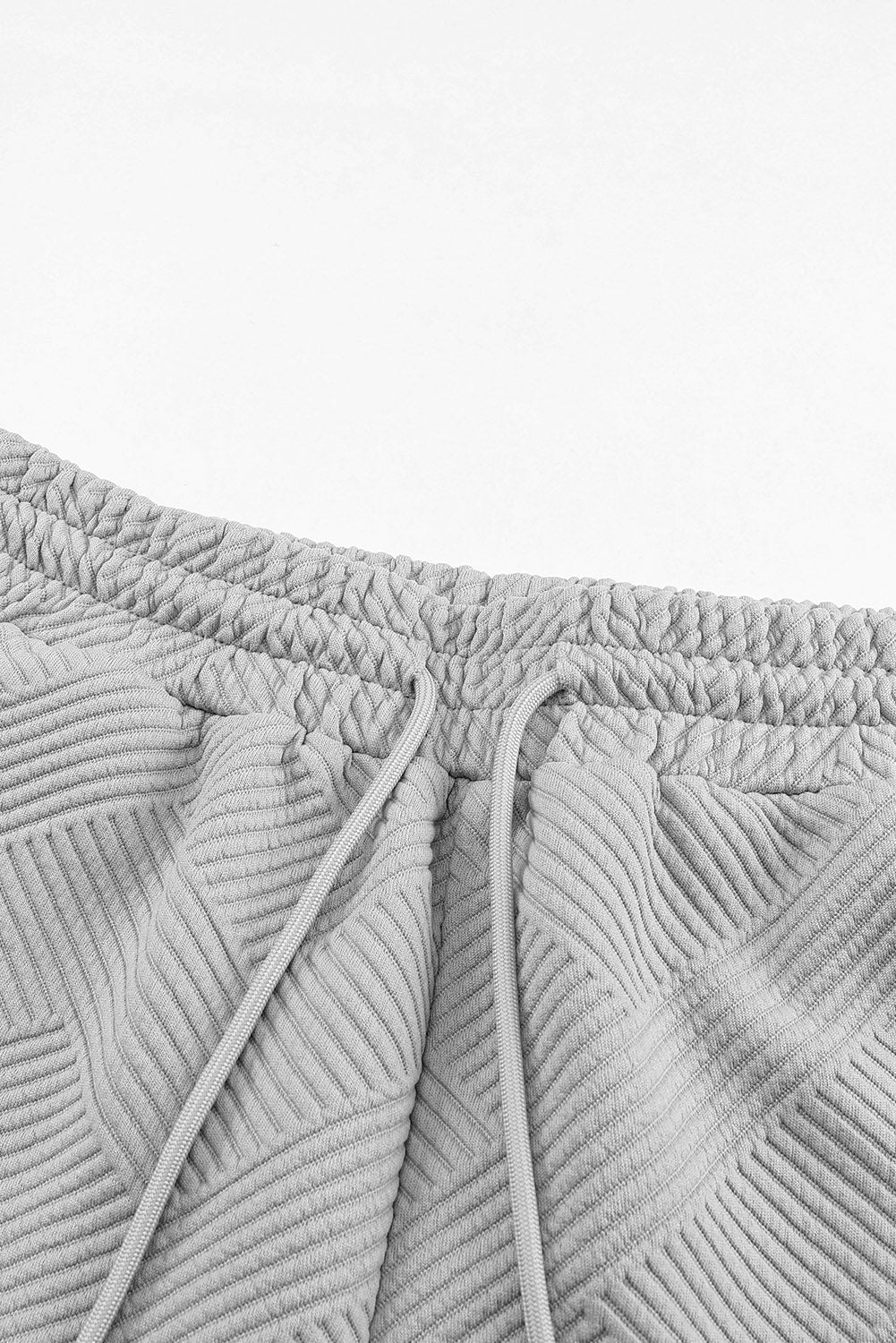 Textured Long Sleeve Top & Drawstring Shorts Set | Sophisticated Loungewear