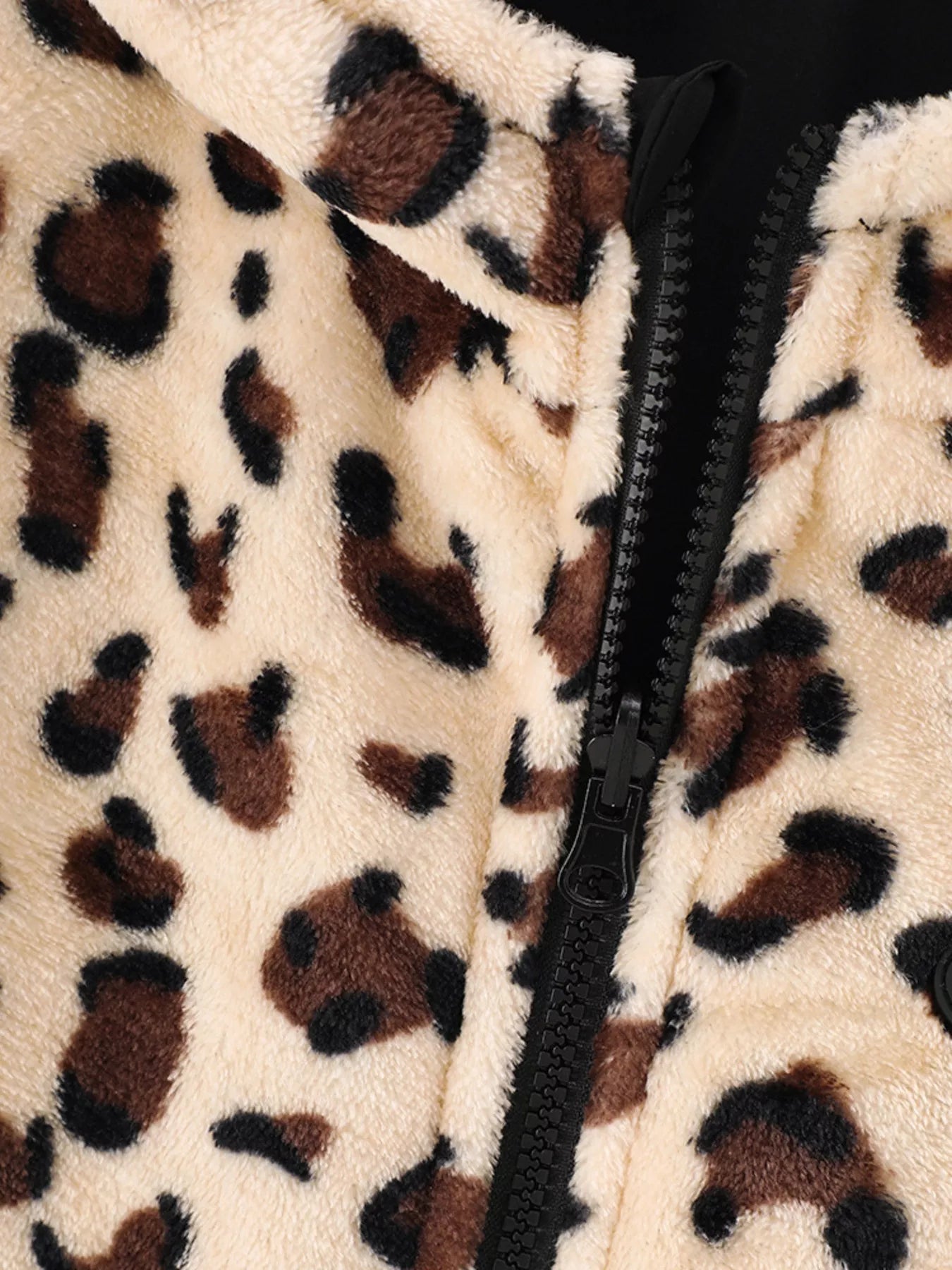 Children’s Hooded Leopard Lined Warm Jacket - Cashmere Daisy