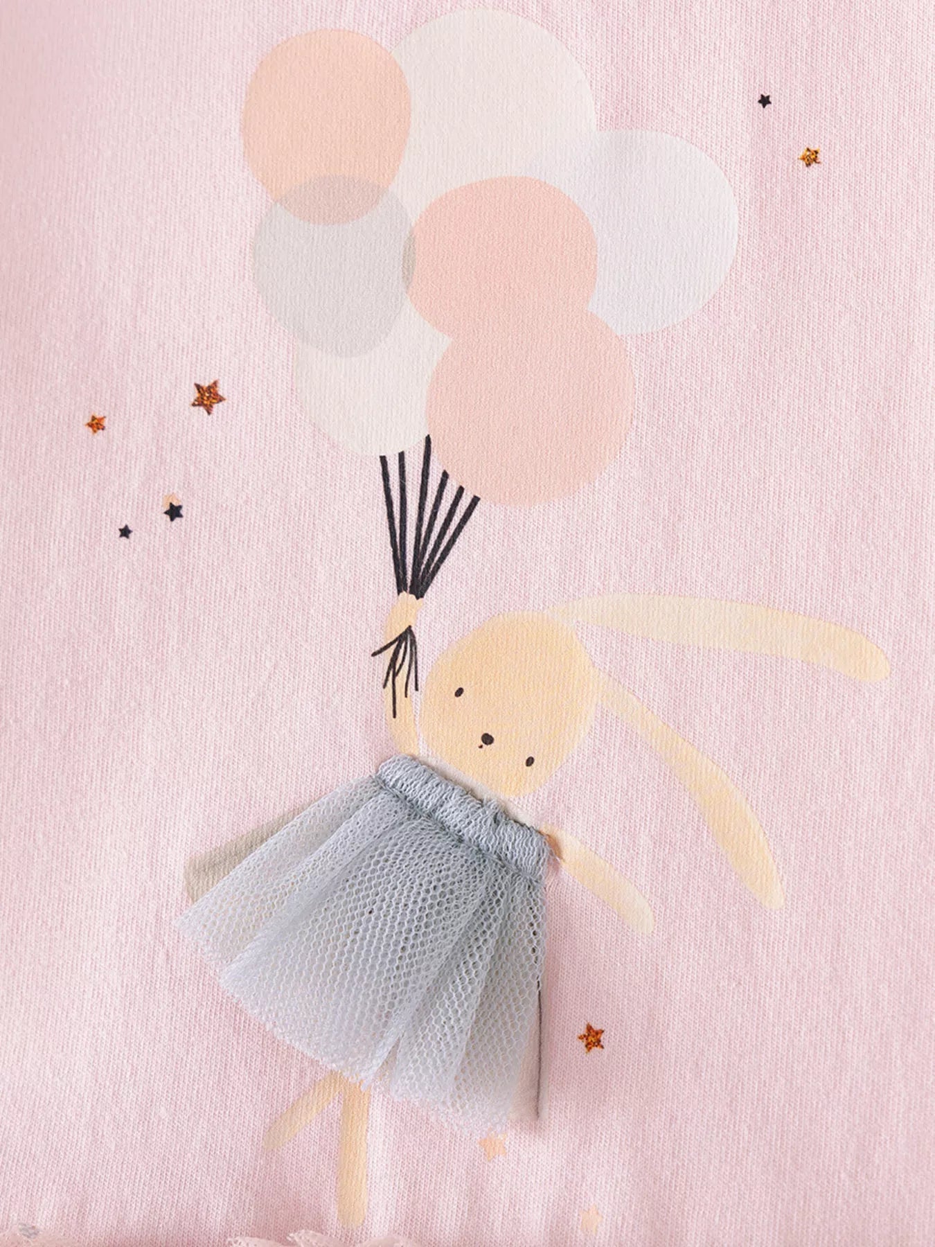 Children's Rabbit Long Sleeve Tulle Dress - Cashmere Daisy