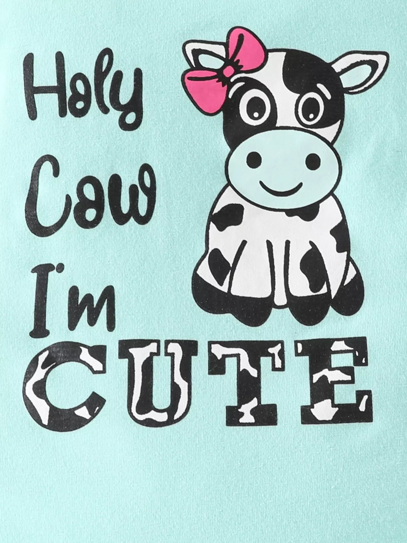 Children's Ruffled Cow Bodysuit and Shorts Set with Headband - Cashmere Daisy