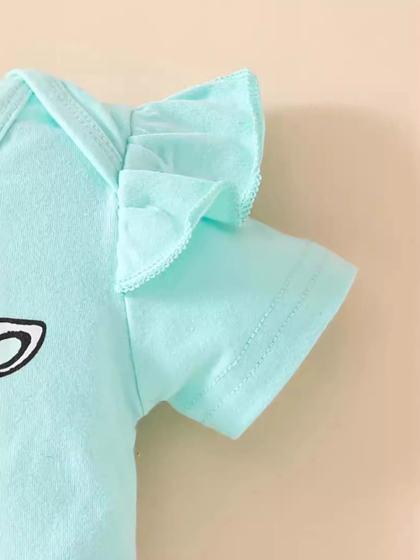 Children's Ruffled Cow Bodysuit and Shorts Set with Headband - Cashmere Daisy