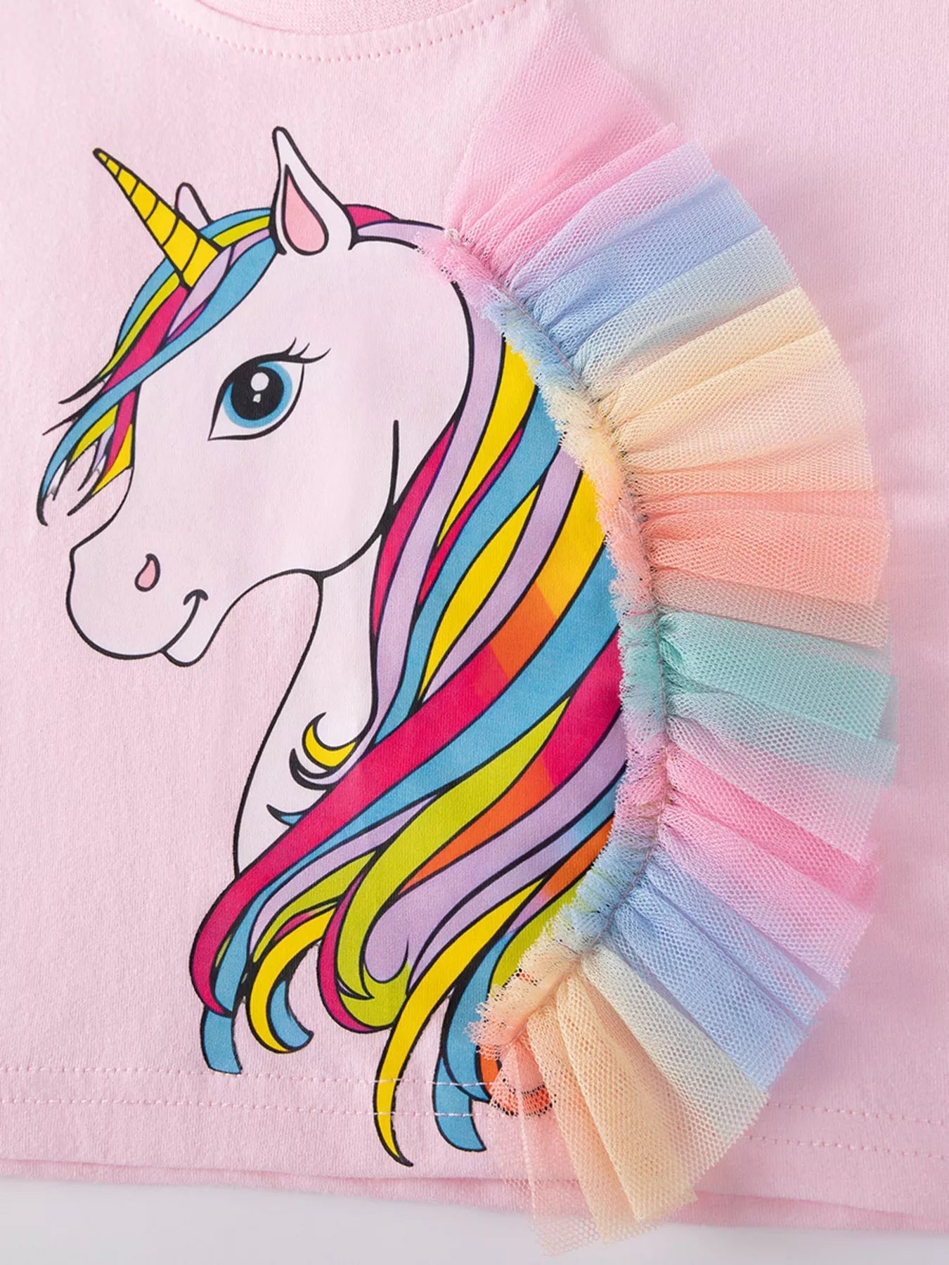 Children's Unicorn Rainbow Tulle Dress Set - Cashmere Daisy