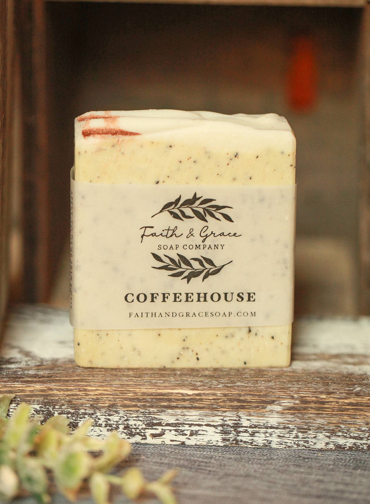 Coffeehouse Soap Bar – Exfoliating Cold Process Soap - Cashmere Daisy