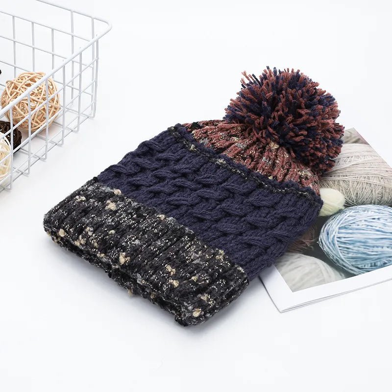 Contrast Thermal Hat with Pompom - Cashmere Daisy