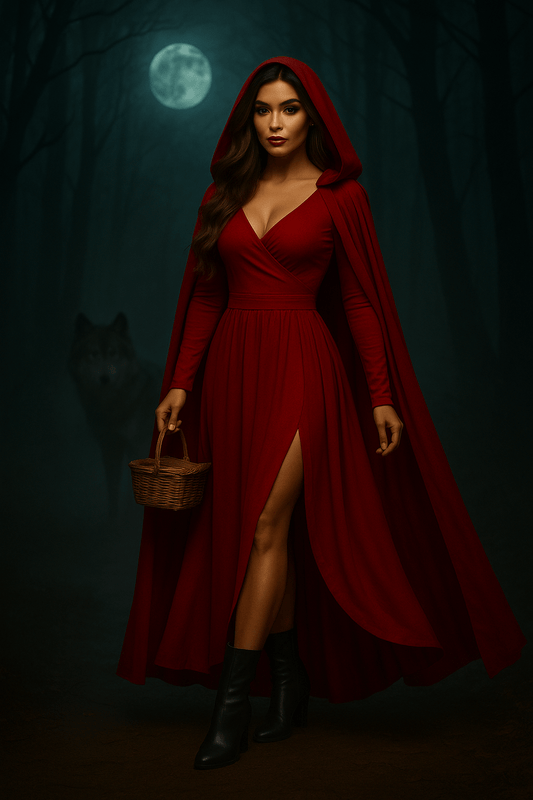 Dark Riding Hood Inspired Red Maxi Dress - Cashmere Daisy