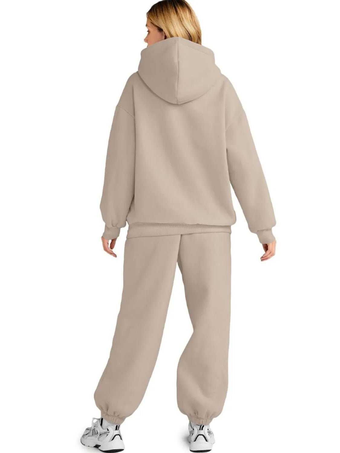 Full Size Kangaroo Pocket Hoodie and Joggers Set Plus Size - Cashmere Daisy