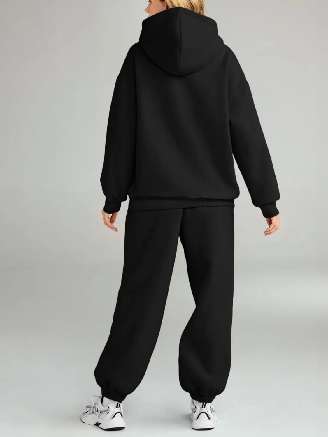 Full Size Kangaroo Pocket Hoodie and Joggers Set Plus Size - Cashmere Daisy