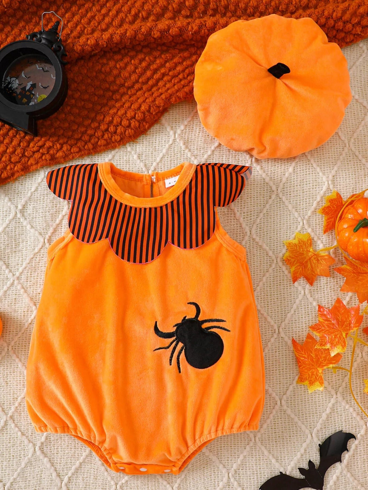 Halloween Little Boo Romper & Beret Set - Cashmere Daisy