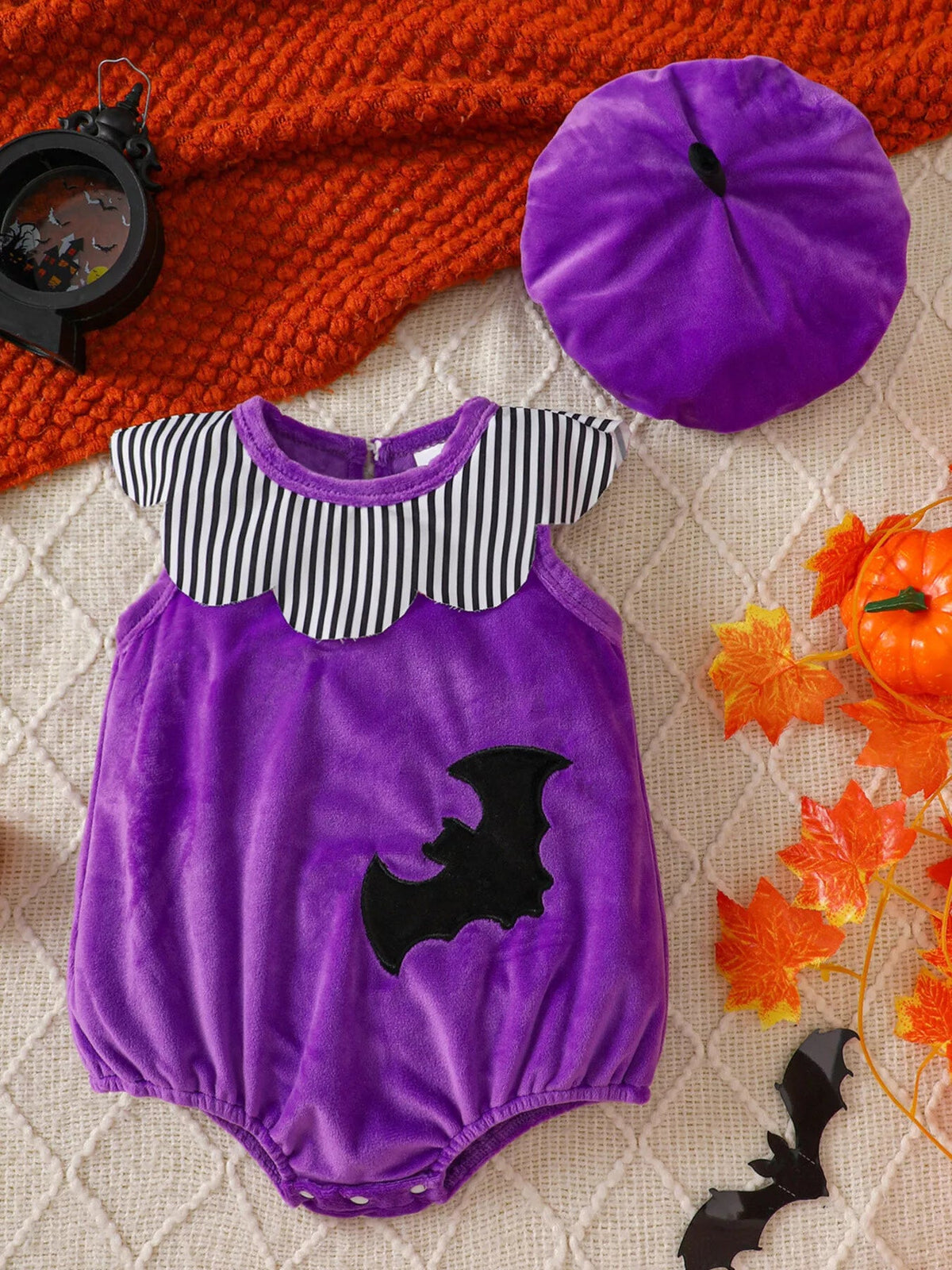 Halloween Little Boo Romper & Beret Set - Cashmere Daisy