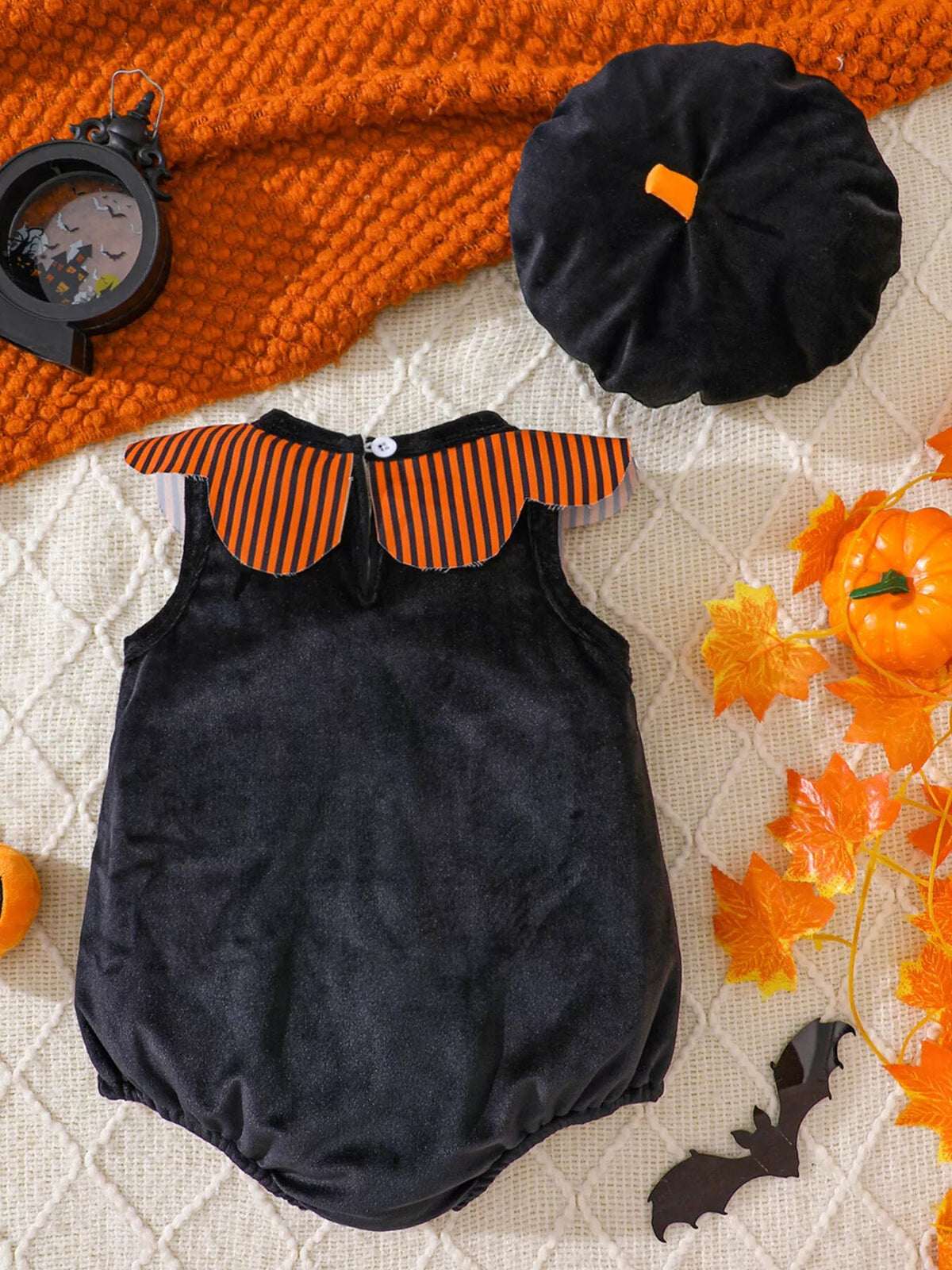 Halloween Little Boo Romper & Beret Set - Cashmere Daisy