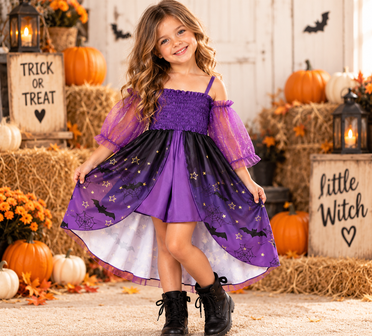 Halloween Little Witch Purple Halloween Dress Costume 🧙‍♀️💜🎃 - Cashmere Daisy
