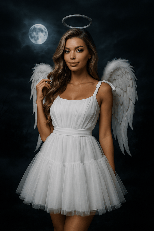 Heavenly White Angel - Inspired Dress (Costume Styling Shown – Dress Only) - Cashmere Daisy