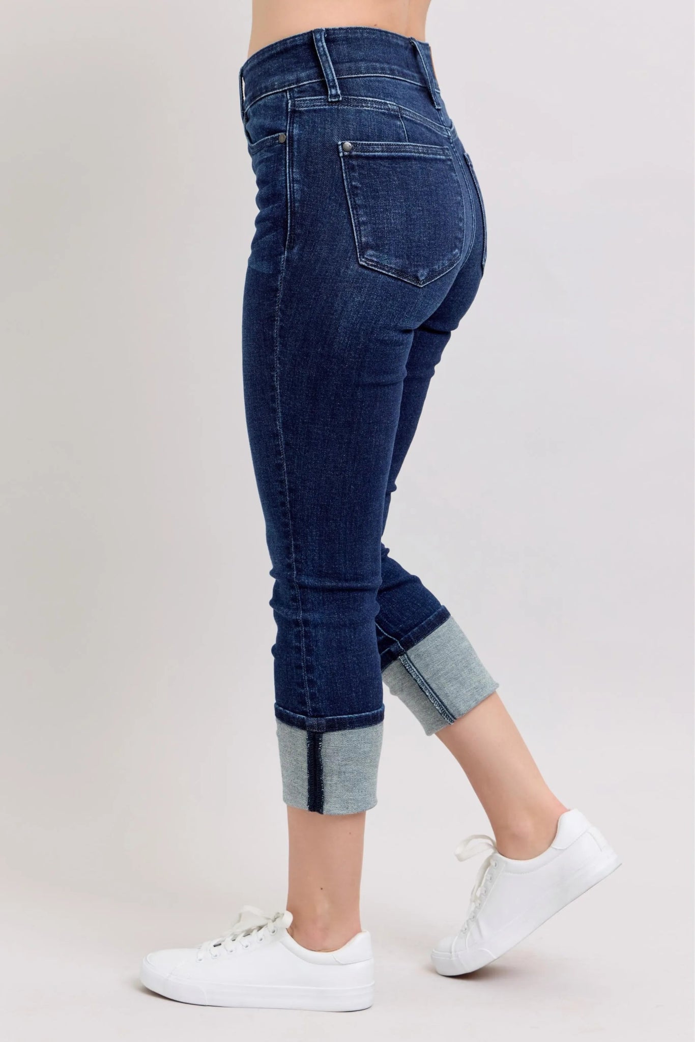 Judy Blue High - Waist Double Waist Band Skinny Jeans – Dark Wash - Cashmere Daisy