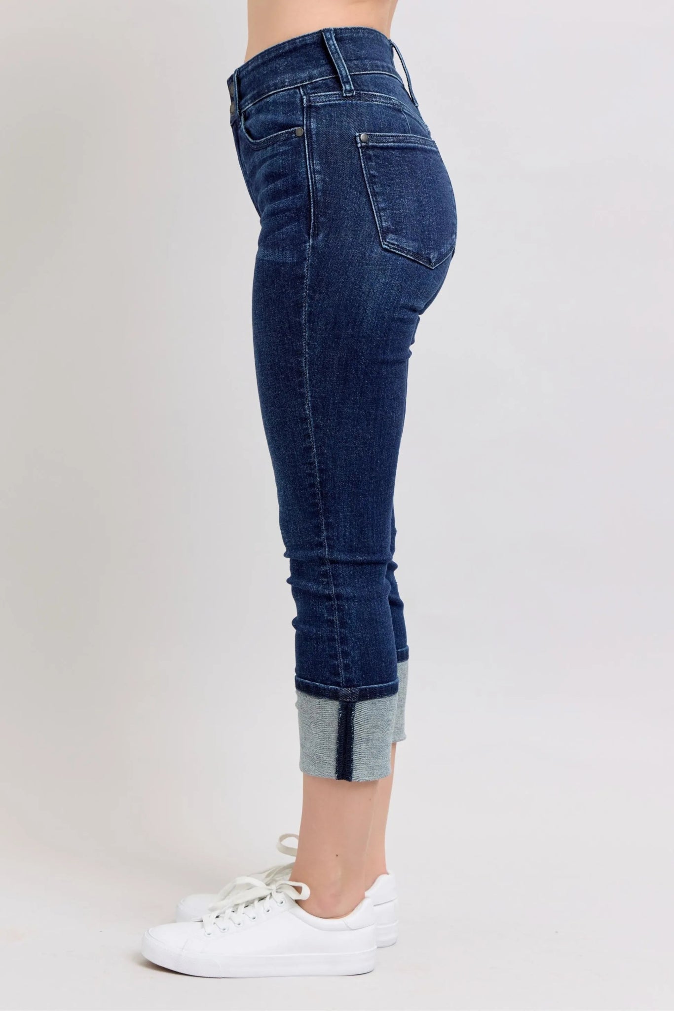Judy Blue High - Waist Double Waist Band Skinny Jeans – Dark Wash - Cashmere Daisy