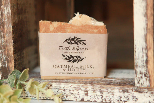 Oatmeal, Goats Milk & Honey Soap Bar – Cold Process Soap - Cashmere Daisy