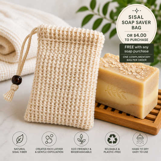 Natural Sisal Soap Saver Bag – Exfoliating Soap Pouch
