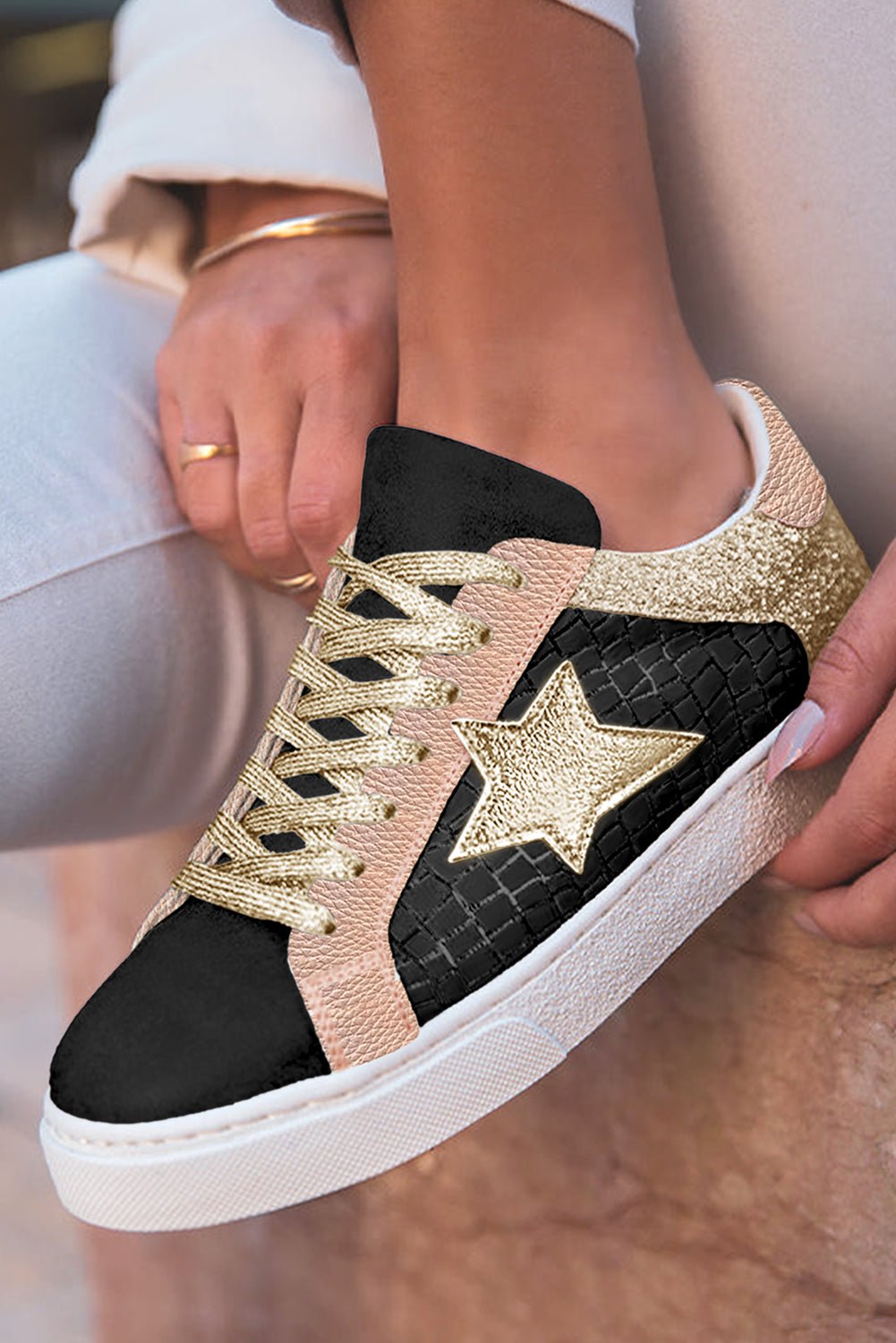 Starlight Shine Sneakers – Gold or Rose Gold - Cashmere Daisy