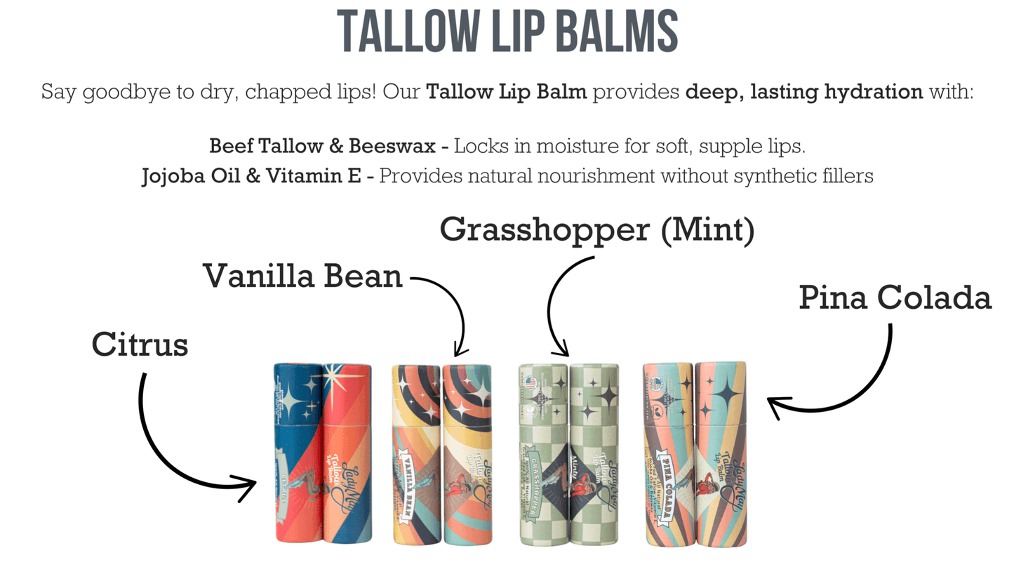 Tallow Lip Balm – Choose Your Flavor - Cashmere Daisy