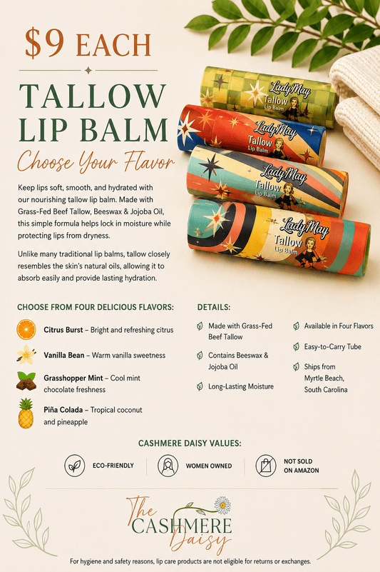 Tallow Lip Balm – Choose Your Flavor - Cashmere Daisy