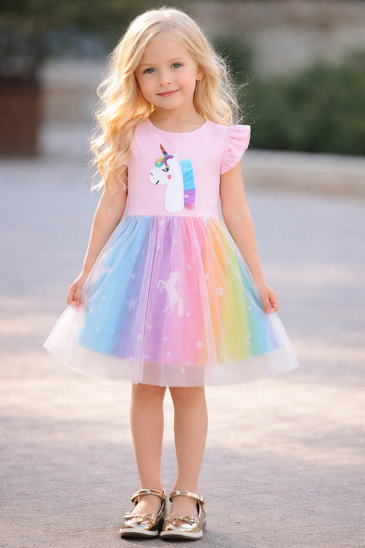 Children's Unicorn Rainbow Tutu Dress