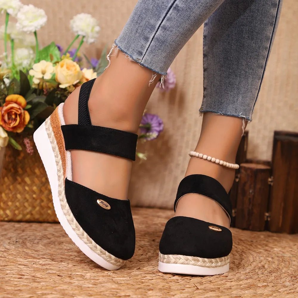 Velcro Platform Espadrille Sandals – Multiple Colors - Cashmere Daisy