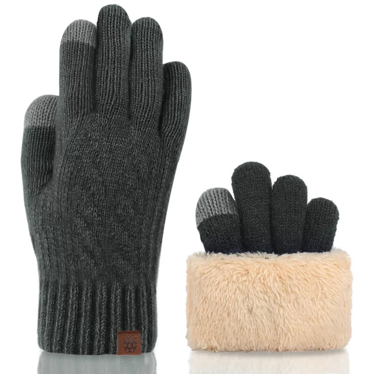 Warm Touchscreen Knit Gloves - Cashmere Daisy