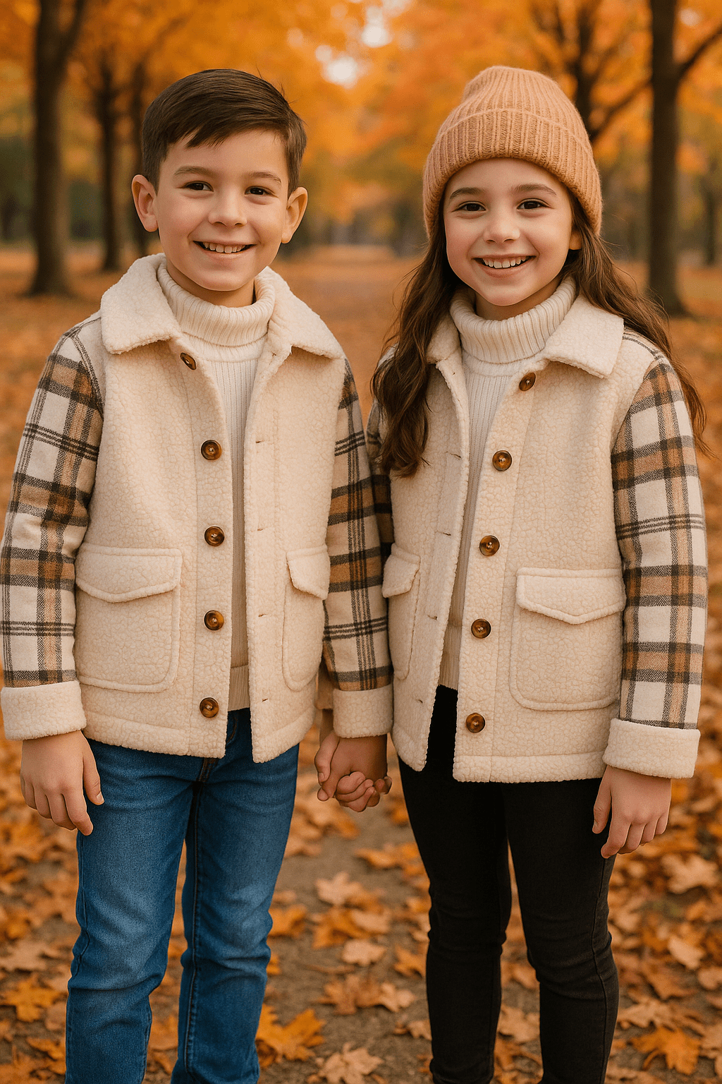 Warm Winter Sherpa Coat for Boys & Girls (8Y–14Y) - Cashmere Daisy